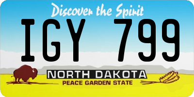 ND license plate IGY799