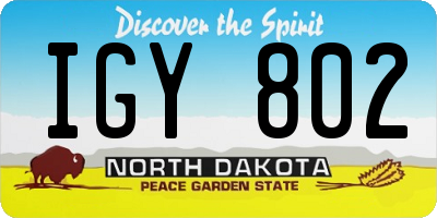 ND license plate IGY802