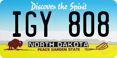 ND license plate IGY808