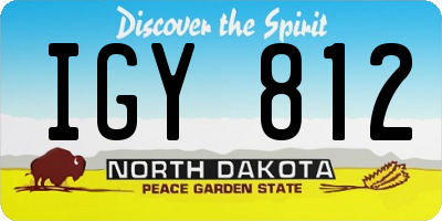 ND license plate IGY812