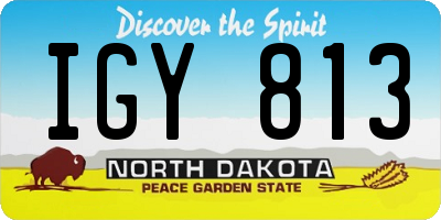 ND license plate IGY813