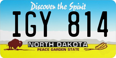 ND license plate IGY814