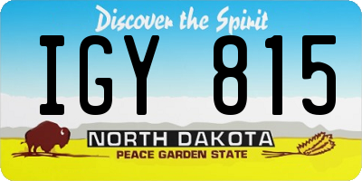 ND license plate IGY815