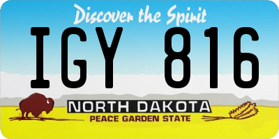 ND license plate IGY816