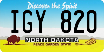 ND license plate IGY820
