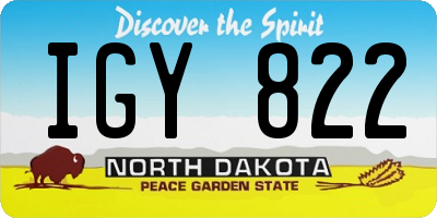ND license plate IGY822