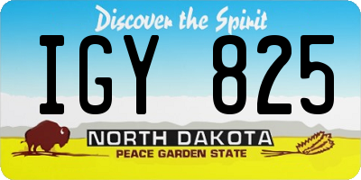 ND license plate IGY825