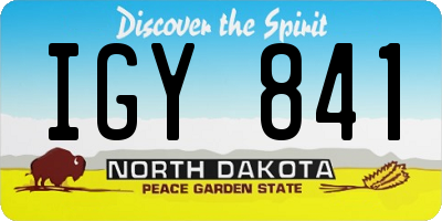 ND license plate IGY841
