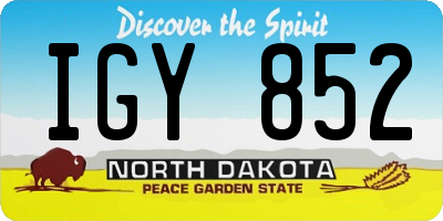 ND license plate IGY852