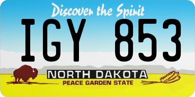 ND license plate IGY853