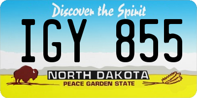 ND license plate IGY855