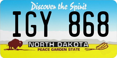 ND license plate IGY868