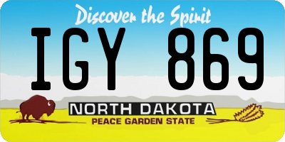 ND license plate IGY869