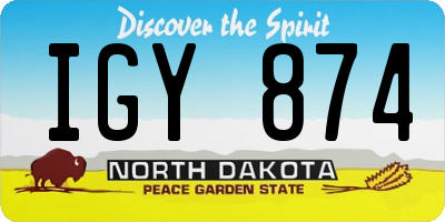 ND license plate IGY874