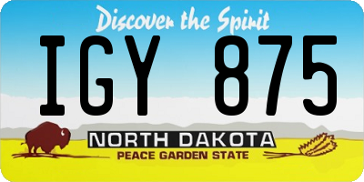 ND license plate IGY875