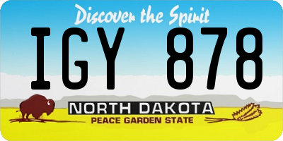 ND license plate IGY878