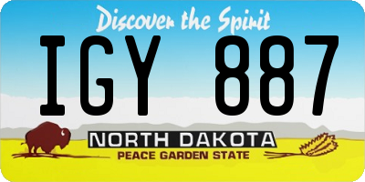 ND license plate IGY887