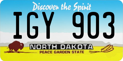 ND license plate IGY903