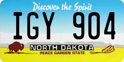 ND license plate IGY904