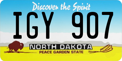ND license plate IGY907