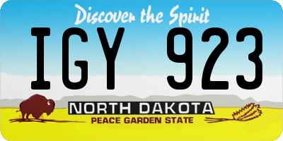 ND license plate IGY923