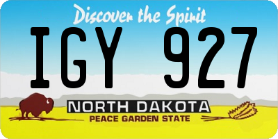 ND license plate IGY927