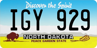 ND license plate IGY929