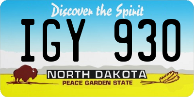 ND license plate IGY930