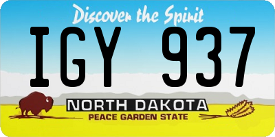 ND license plate IGY937