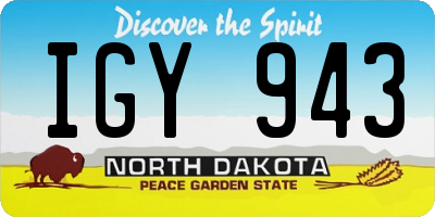 ND license plate IGY943