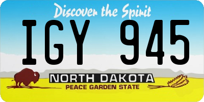 ND license plate IGY945