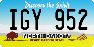ND license plate IGY952
