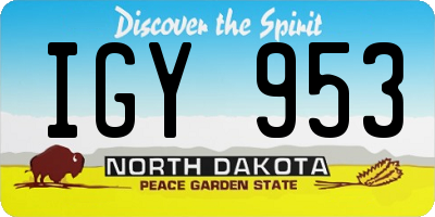 ND license plate IGY953