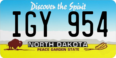 ND license plate IGY954