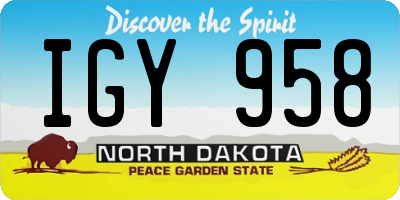 ND license plate IGY958