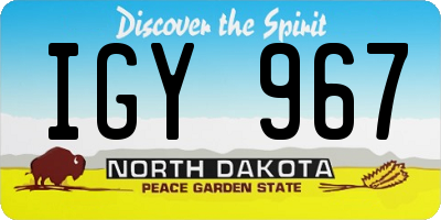 ND license plate IGY967