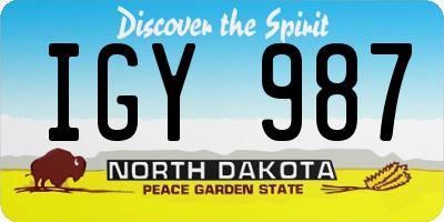 ND license plate IGY987