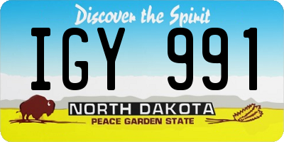 ND license plate IGY991