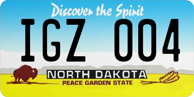 ND license plate IGZ004