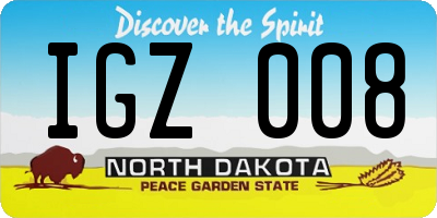 ND license plate IGZ008