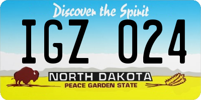 ND license plate IGZ024