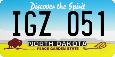 ND license plate IGZ051