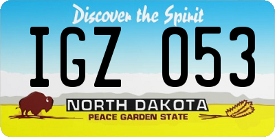 ND license plate IGZ053