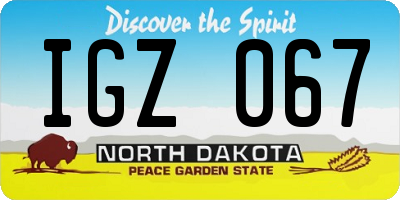 ND license plate IGZ067