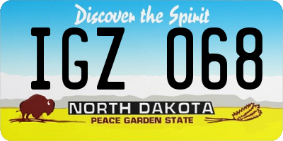 ND license plate IGZ068