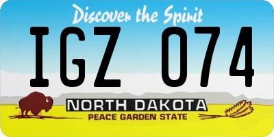 ND license plate IGZ074