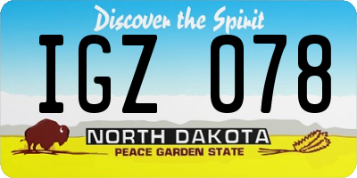 ND license plate IGZ078