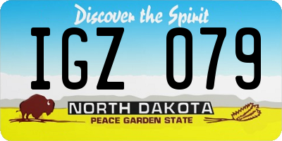 ND license plate IGZ079