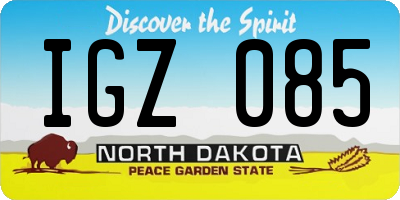 ND license plate IGZ085