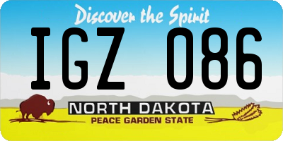 ND license plate IGZ086